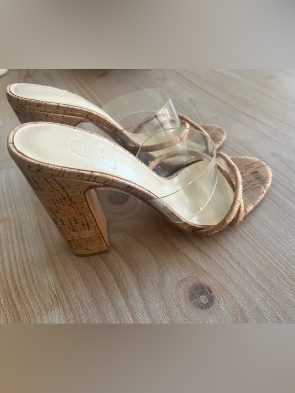 House of Harlow 1960 X Revolve Sasha Natural Cork Heels Size 7 - Picture 6 of 8
